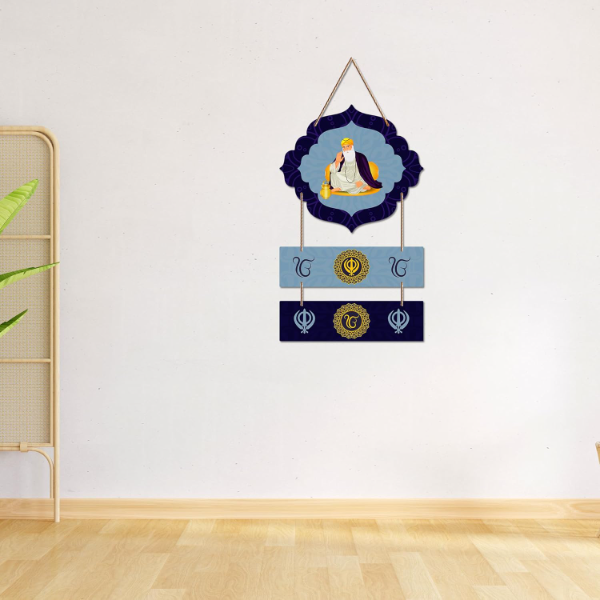 Guru Nanak Wooden Wall Hanging Decor – Sikh Spiritual MDF Panel with Ik Onkar Design | Religious Wall Art for Home, Office & Sacred Spaces - Image 2