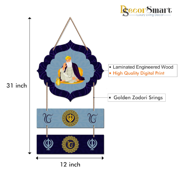 Guru Nanak Wooden Wall Hanging Decor – Sikh Spiritual MDF Panel with Ik Onkar Design | Religious Wall Art for Home, Office & Sacred Spaces - Image 4