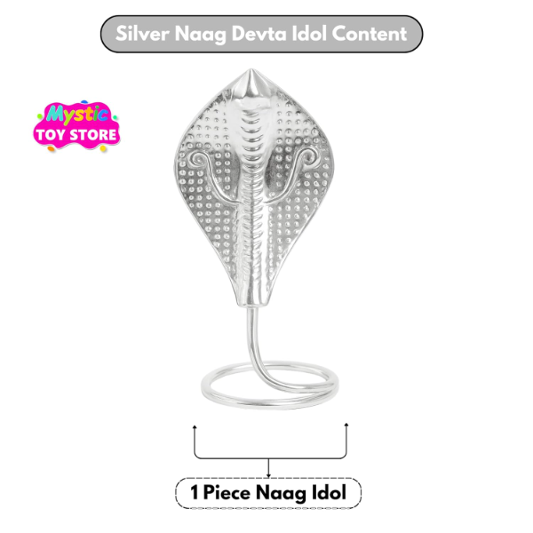 Silver Nag Devta Idol for Shivling – Sacred Nagraj Vasuki Snake Statue for Home Mandir | Auspicious Nag Panchami Puja Decor & Spiritual Decoration Piece - Image 2