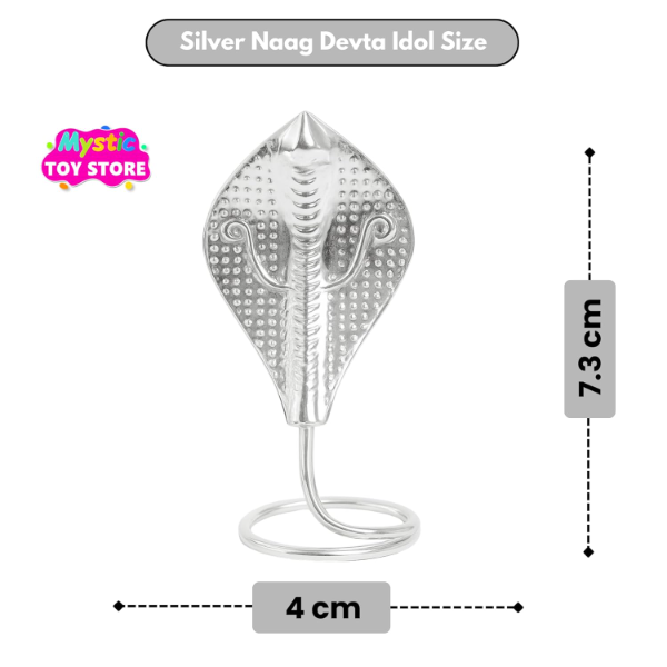 Silver Nag Devta Idol for Shivling – Sacred Nagraj Vasuki Snake Statue for Home Mandir | Auspicious Nag Panchami Puja Decor & Spiritual Decoration Piece - Image 3