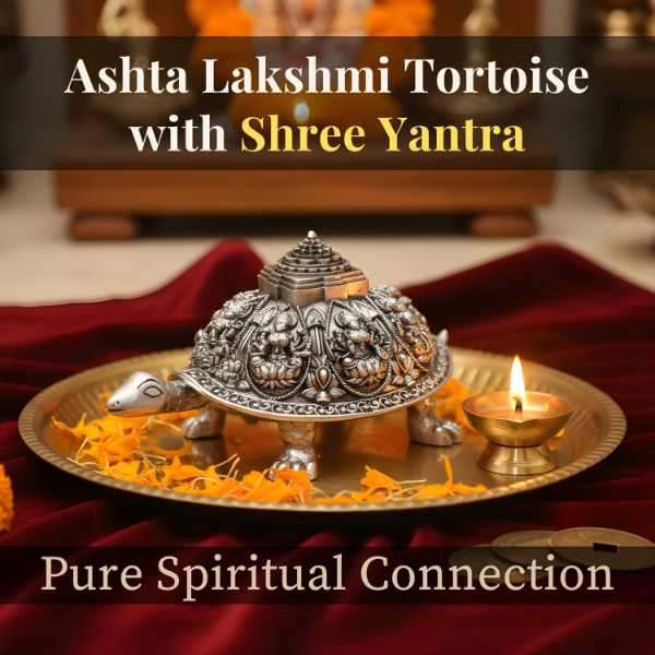 999 Pure Silver Plated Ashta Lakshmi Tortoise Idol – 4.75 Inch Vastu Turtle Showpiece for Home, Pooja Room & Mandir Décor | Symbol of Prosperity, Wealth & Good Luck - Image 3