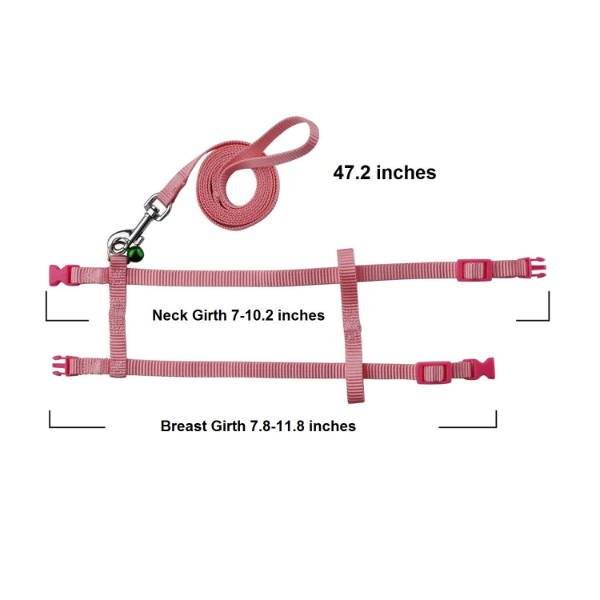 Jainsons Adjustable Pet Harness with Bell for Rabbits, Bunnies, Cats & Kittens – Comfortable, Secure, and Color May Vary (1 Pack) - Image 2