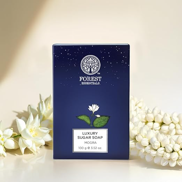 Forest Essentials Mogra Sugar Soap: Cold-Pressed Oil & Raw Cane Sugar | Pure Ayurvedic Scented Soap for Radiant Skin | 100% Natural & Gentle Cleanser - Image 4