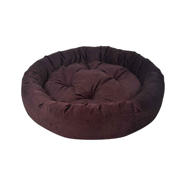 Reversible Ultra Soft Velvet Pet Sofa Bed – Luxury Dog & Cat Bed for Puppies, Rabbits & Small Pets (68×68×20 cm, Small, Brown)