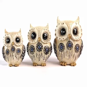 Spiritual Owl Statue for Good Luck – Aesthetic Resin Owl Showpiece (5 Inch) | Feng Shui & Vastu Decor | Evil Eye Protection | Elegant Home Accent Figurine