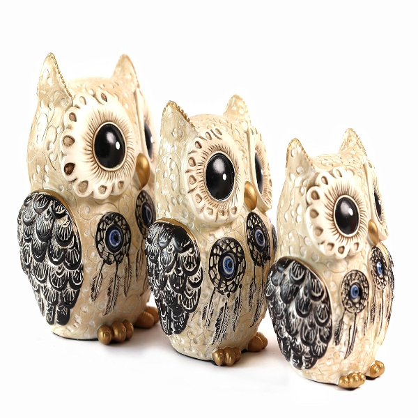 Spiritual Owl Statue for Good Luck – Aesthetic Resin Owl Showpiece (5 Inch) | Feng Shui & Vastu Decor | Evil Eye Protection | Elegant Home Accent Figurine - Image 2