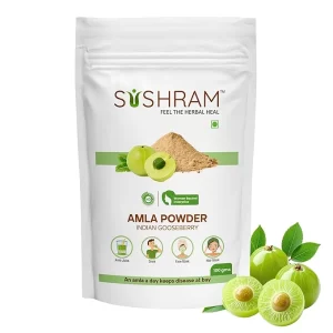 Sushram Pure Amla Powder | 100% Natural Vitamin C for Immunity & Digestion | Indian Gooseberry Powder for Hair Growth & Glowing Skin | Edible Ayurvedic Superfood | Men & Women