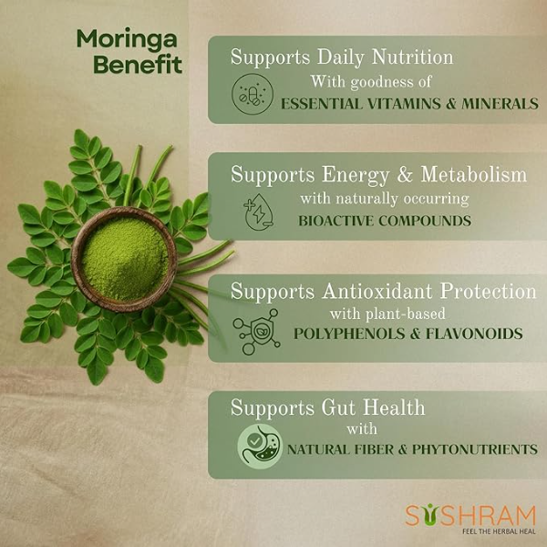 Sushram Moringa & Hibiscus Powder Combo (Pack of 2 x 100g) | Pure Ayurvedic Superfood for Immunity, Detox & Glowing Skin | Natural Energy & Metabolism Booster | Edible Herbal Supplement for Men & Women - Image 2