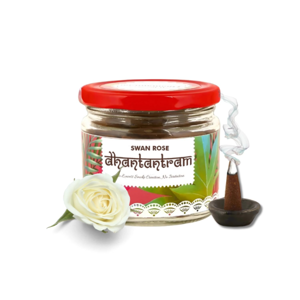 Swarn Rose Dhoop Cones 250g with Marble Stand – Premium Rose Fragrance Dhoop Batti for Pooja, Home Mandir, Meditation & Daily Spiritual Rituals
