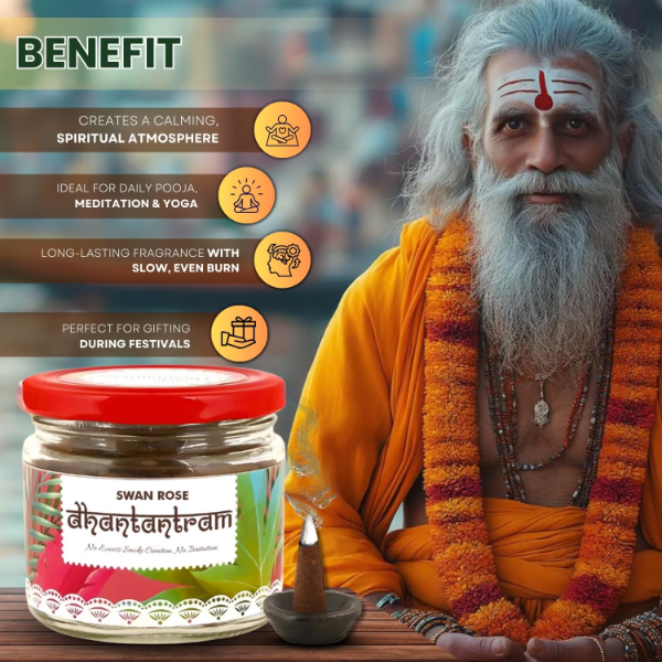 Swarn Rose Dhoop Cones 250g with Marble Stand – Premium Rose Fragrance Dhoop Batti for Pooja, Home Mandir, Meditation & Daily Spiritual Rituals - Image 4