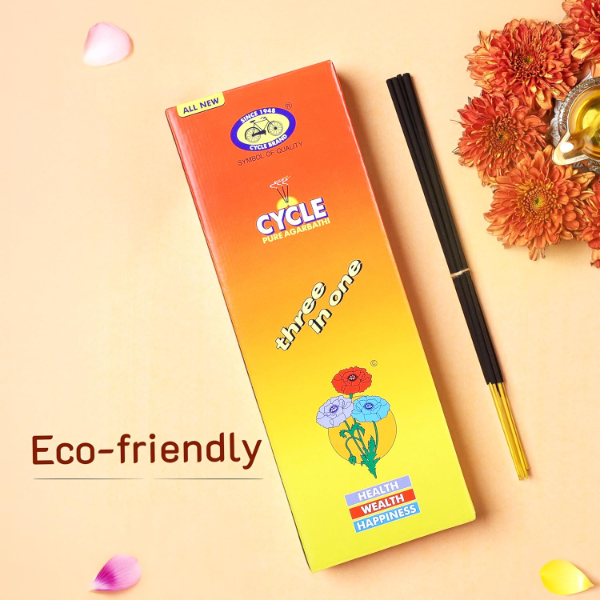 Cycle Pure Three-in-One Premium Agarbatti – Scented Incense Sticks for Health, Wealth & Happiness | 250g Pack for Daily Puja, Meditation & Positive Energy - Image 3