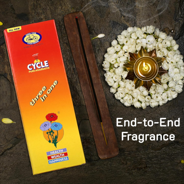 Cycle Pure Three-in-One Premium Agarbatti – Scented Incense Sticks for Health, Wealth & Happiness | 250g Pack for Daily Puja, Meditation & Positive Energy - Image 4