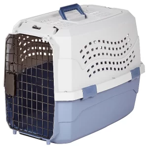 AmazonBasics 23-inch Two-Door Top Load Pet Kennel – Portable Airline-Approved Carrier for Small Dogs, Cats, Puppies & Kittens (Medium Size)