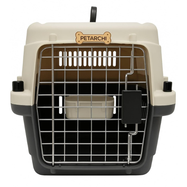Petarchi 20-Inch Portable Pet Travel Carrier – Folding Dog & Cat Crate with Metal Door, Spring Lock, and Ventilation for Small Pets, Puppies, Kittens & Rabbits