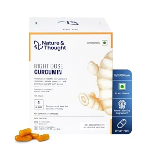 Advanced Curcumin Turmeric Supplement - 30 Day Supply | TurmXTRA® 10X Absorption Without Piperine | Clinically Proven Joint Health, Skin & Muscle Recovery Support | 1-A-Day Veggie Caps