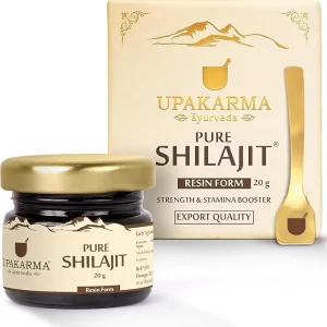 Upakarma Pure Shilajit Resin (20g) – 300mg per Serving | 66 Servings for Maximum Stamina & Strength | Lab Tested Authentic Himalayan Shilajeet