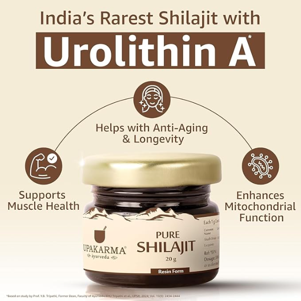 Upakarma Pure Shilajit Resin (20g) – 300mg per Serving | 66 Servings for Maximum Stamina & Strength | Lab Tested Authentic Himalayan Shilajeet - Image 3