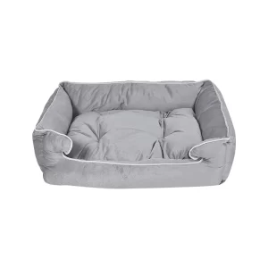 Reversible Ultra Soft Velvet Pet Sofa Bed – Luxury Dog & Cat Bed for Puppies, Rabbits & Small Pets (100×70×20 cm, X-Large, Grey)