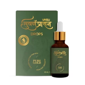 VASU Swarnaprashan Drops for Kids (30ml) | Ayurvedic Immunity & Brain Booster with 24Ct Pure Gold | Supports Healthy Growth, Memory & Strength | For Kids (0-16 Years)