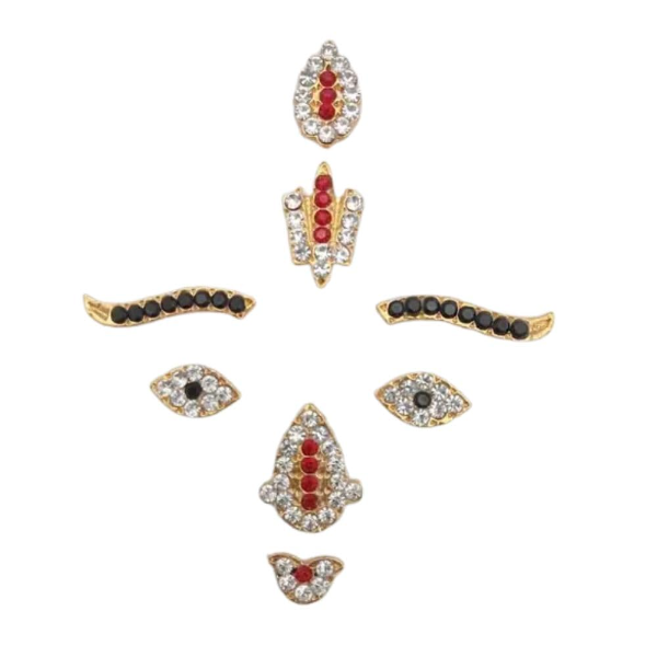 Stone Varalakshmi Face Decoration Set – Traditional Lakshmi Amman Face Decor for Varalakshmi Pooja | Sacred Pooja Items for Home Temple, Festive & Religious Use
