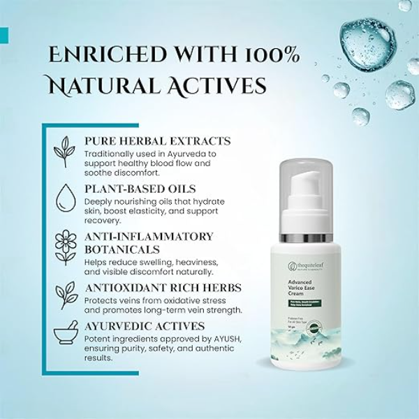 Varicose Vein Relief Cream | Fast Pain, Swelling & Leg Discomfort Support | Deep Penetration Ayurvedic Formula