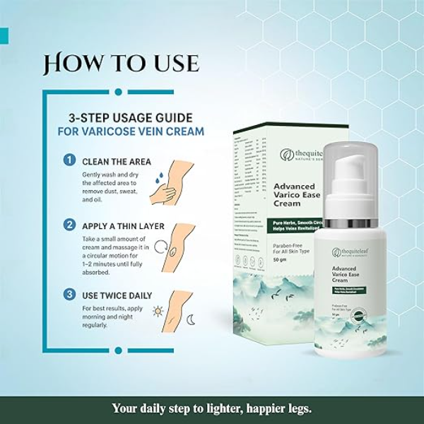 Varicose Vein Relief Cream | Fast Pain, Swelling & Leg Discomfort Support | Deep Penetration Ayurvedic Formula - Image 4