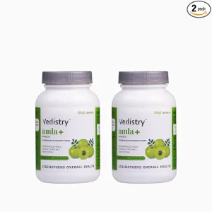 Vedistry Amla Plus - 60 Ayurvedic Tablets | Extra Strength Vitamin C with Black Pepper Extract for Bioavailability | Natural Antioxidant for Hair Health, Vitality & Immune Support | 100% Vegan