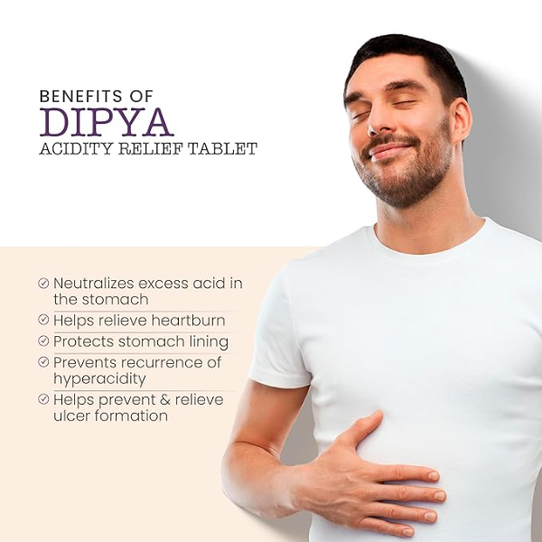 Vedistry Dipya Acidity Relief Tablets (120 Count - Pack of 2) | Clinically Proven GERD & Chronic Acidity Treatment | 100% Relief in 60 Days | With Yashtimadhu & Amla | Natural & Safe - Image 3