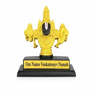 Om Namo Venkatesaya Idol for Car Dashboard, Home Temple & Office Desk – Polyresin Spiritual Showpiece for Puja Room Decor & Meaningful Devotional Gift