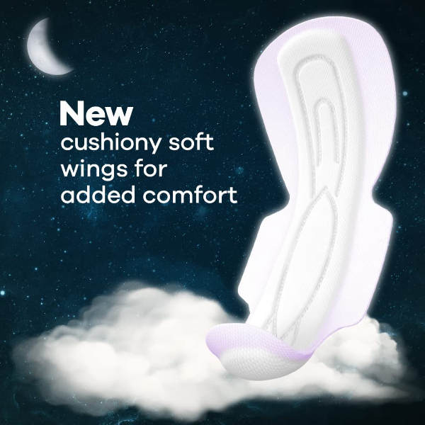 Whisper Night Pads XXXL for Women | 0% Leak Overnight Protection | 40 cm Long Thick Pads | Pack of 2 - Image 4