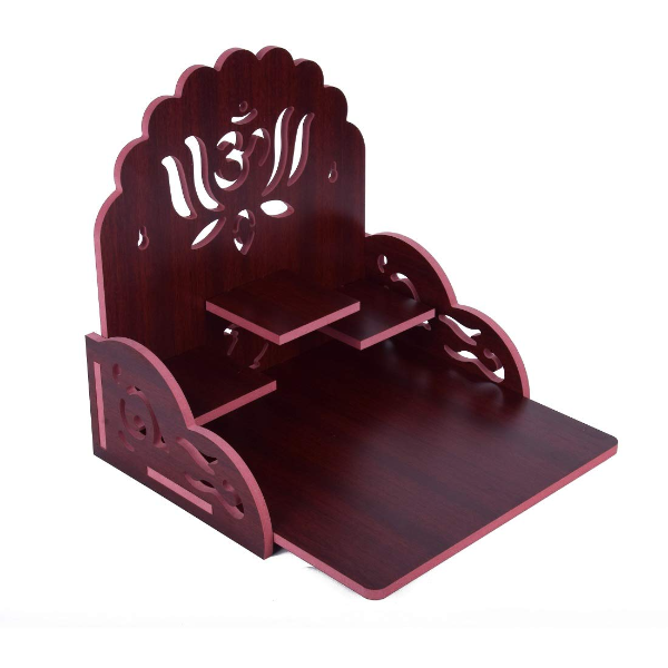 Lyrics Creation Handmade Wooden Puja Temple Wall Hanging & Table Top Mandir – Beautiful Dark Brown Home Décor Spiritual Prayer Temple for Home, Office & Worship Space (Dark Brown 1) - Image 3