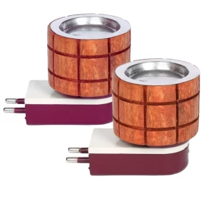 Wooden Camphor Diffuser Burner Pack of 2 | Electric Kapoor Dani for Home & Puja | Natural Fragrance & Spiritual Aroma Diffuser