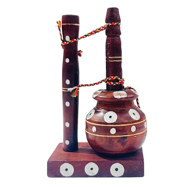 Wooden Dahi Handi for Laddu Gopal – Krishna Janmashtami Decoration Showpiece for Mandir, Home & Temple Decor | Traditional Krishna Festival Toy for Kids - Image 4