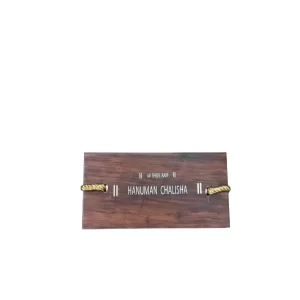 Wooden Durga Ji Chalisa Wall Tile – Engraved English Hindu Devotional Prayer Plaque, Spiritual Wooden Wall Decor for Home, Temple & Office, Meaningful Religious Gift by Puniya Path