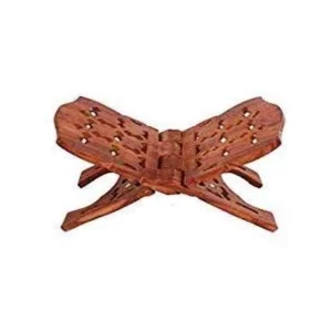 Handcrafted Wooden Holy Book Stand (10 Inch, Rich Brown) – Elegant Hand-Carved Religious Book Holder for Prayer, Meditation & Sacred Reading | Durable Decorative Stand for Home Altar & Spiritual Spaces