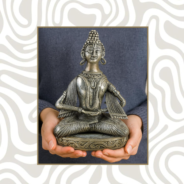 Handcrafted Gautam Buddha Brass Statue – Traditional Dokra Tribal Art Showpiece for Home & Office Decor | Spiritual Buddha Idol for Peaceful Ambience & Gift Item - Image 2