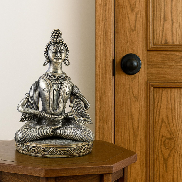 Handcrafted Gautam Buddha Brass Statue – Traditional Dokra Tribal Art Showpiece for Home & Office Decor | Spiritual Buddha Idol for Peaceful Ambience & Gift Item - Image 3