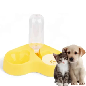 Portable Pet Water & Food Dispenser – Automatic Double Bowl Feeder for Dogs, Cats, Puppies, Kittens & Small Pets, Convenient Drinking & Eating Station (Green, 1 Pack)