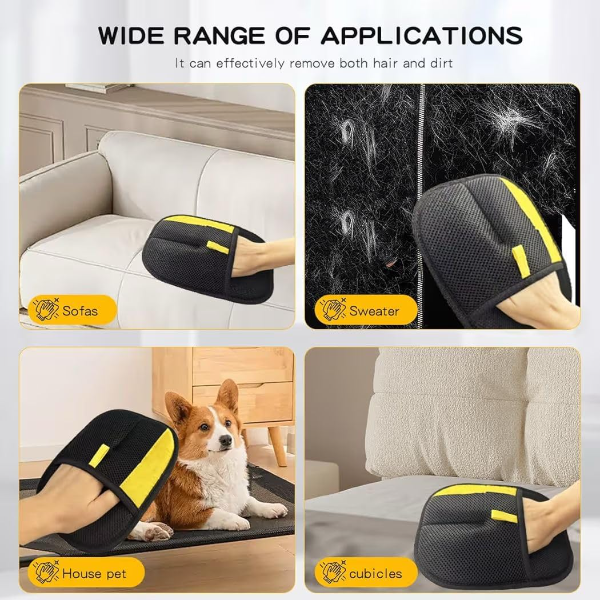 Pet Grooming Glove Mitt for Dogs, Cats & Rabbits – Deshedding Hair Remover Brush for Bathing, Massage & Cleaning (Soft Silicone Glove) - Image 2