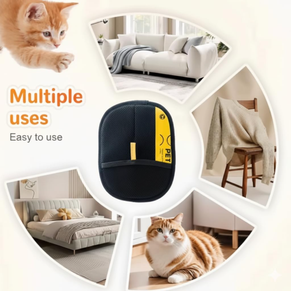 Pet Grooming Glove Mitt for Dogs, Cats & Rabbits – Deshedding Hair Remover Brush for Bathing, Massage & Cleaning (Soft Silicone Glove) - Image 4