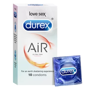 Durex Air Condoms (10 Count) – Ultra Thin Condoms for Maximum Sensitivity & Comfort (Pack of -5)