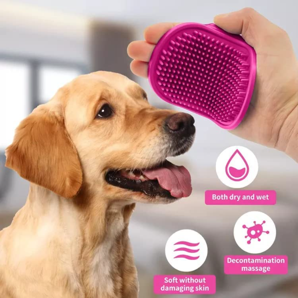 AVRIN 4-in-1 Pet Grooming Kit for Dogs & Cats – Self-Cleaning Slicker Brush, Silicone Bath Gloves, Pet Bath Scrubber & Cat Comb for Shedding, Detangling & Daily Grooming | Suitable for All Hair Types - Image 3