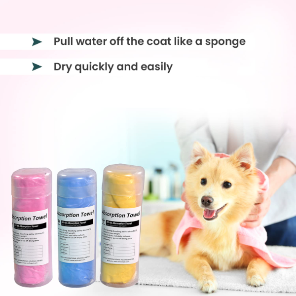 Aeolus Ultra-Absorbent Dog & Cat Towel – Quick-Dry, Soft & Lightweight Pet Bath Towel for Small, Medium & Large Dogs | 24 x 17 Inches, 1-Piece - Image 3