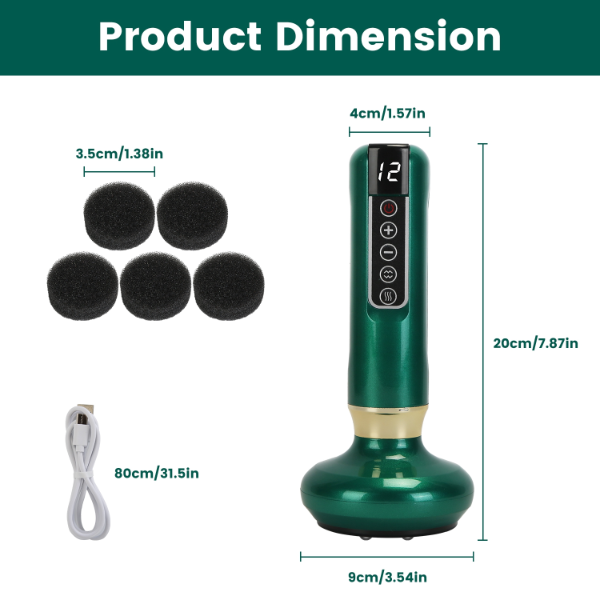 Anti Cellulite Massager Vacuum Cupping Body Contouring Device with 12 Suction Levels & Red Light Heating - Image 5