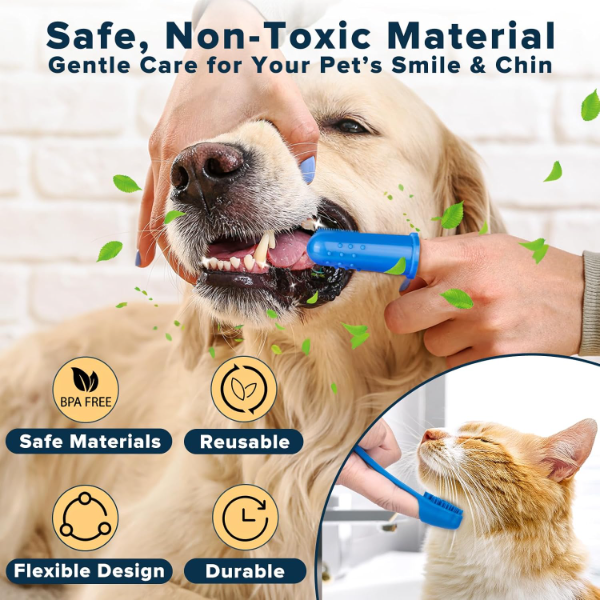 Augwind 6PCS Pet Grooming & Bath Gloves Set for Dogs, Cats & Horses – Soft Silicone Dog Washing Gloves, Pet Shampoo Brush, Deshedding Bath Mitts, Grooming Supplies for Shedding & Cleaning – Navy Blue - Image 3
