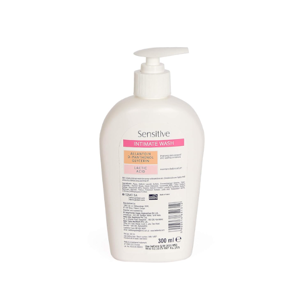 Bella Sensitive Intimate Care Wash 300ml – pH Balanced Feminine Hygiene Wash with Lactic Acid, Glycerin & Allantoin, Gentle Daily Intimate Cleanser, Dermatologically Tested, Moisture Lock Formula - Image 2