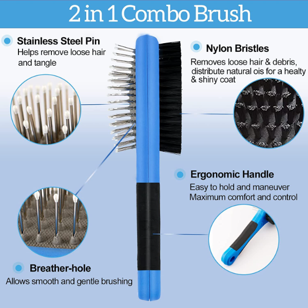Black Dog Grooming Kit for Dogs, Cats & Puppies – Deshedding Brush, Bath Glove & Pet Hair Remover for Long & Short Hair Pets - Image 2