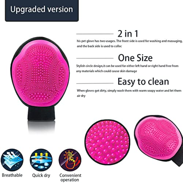 Black Dog Grooming Kit for Dogs, Cats & Puppies – Deshedding Brush, Bath Glove & Pet Hair Remover for Long & Short Hair Pets - Image 3
