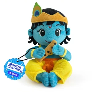 WonderBuddy Baby Krishna Musical Plush Toy – Soft Chanting Doll with 8 Preloaded Hindu Mantras & Aartis, Interactive Spiritual Stuffed Toy for Infants, Toddlers & Kids, Birthday Gift (28 cm)