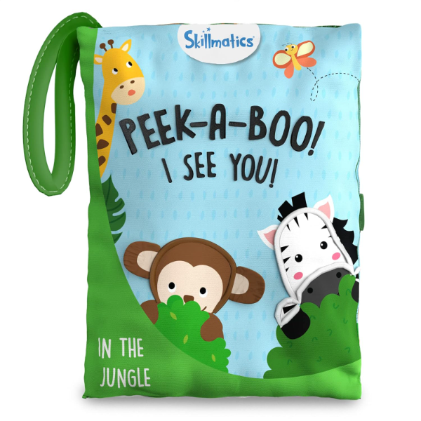 Skillmatics Peek-A-Boo Jungle Soft Cloth Book for Babies & Toddlers – Crinkle Sensory Pages Baby Toy for Early Learning | Multicolor Infant Educational Book 6+ Months